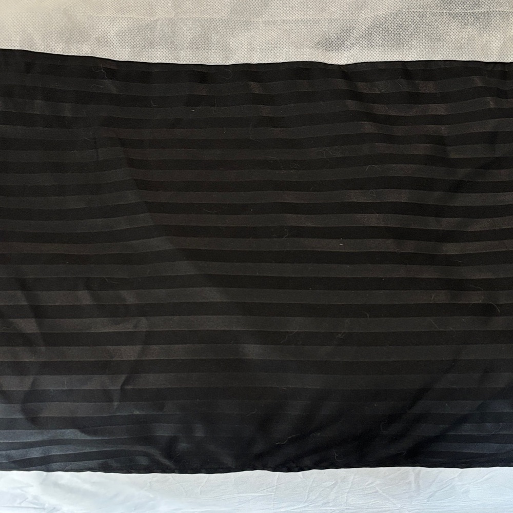 Black Striped Queen Bedskirt